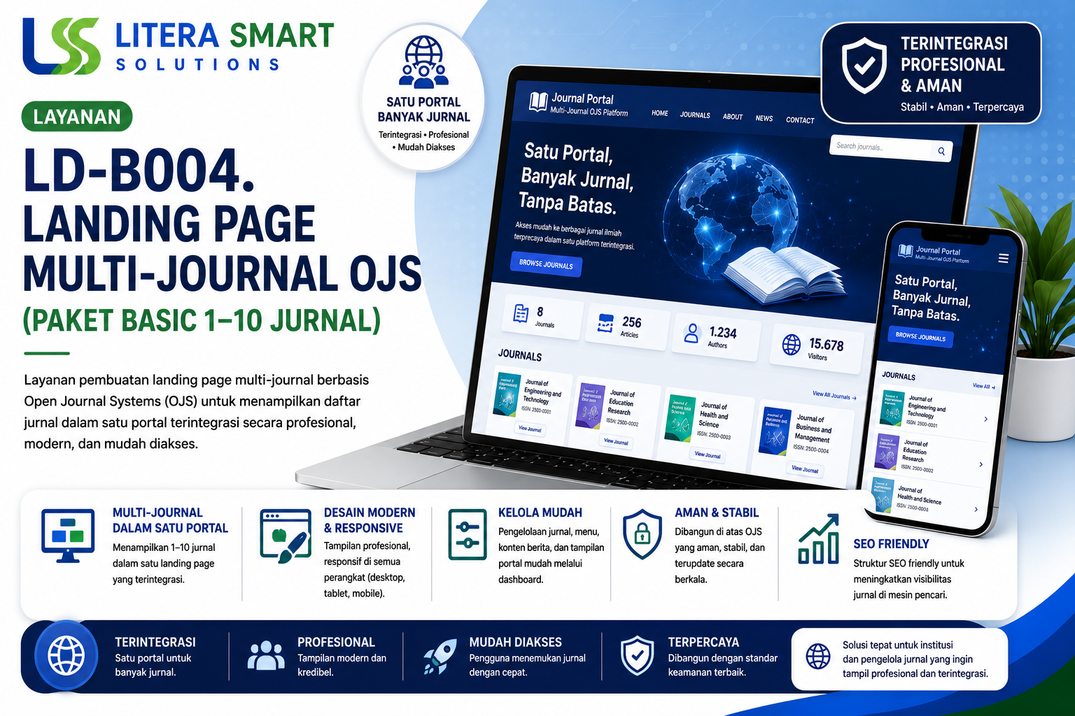 LD-B004. Sewa Landing Page Multi-Journal OJS (Paket Basic 1-10 Jurnal)